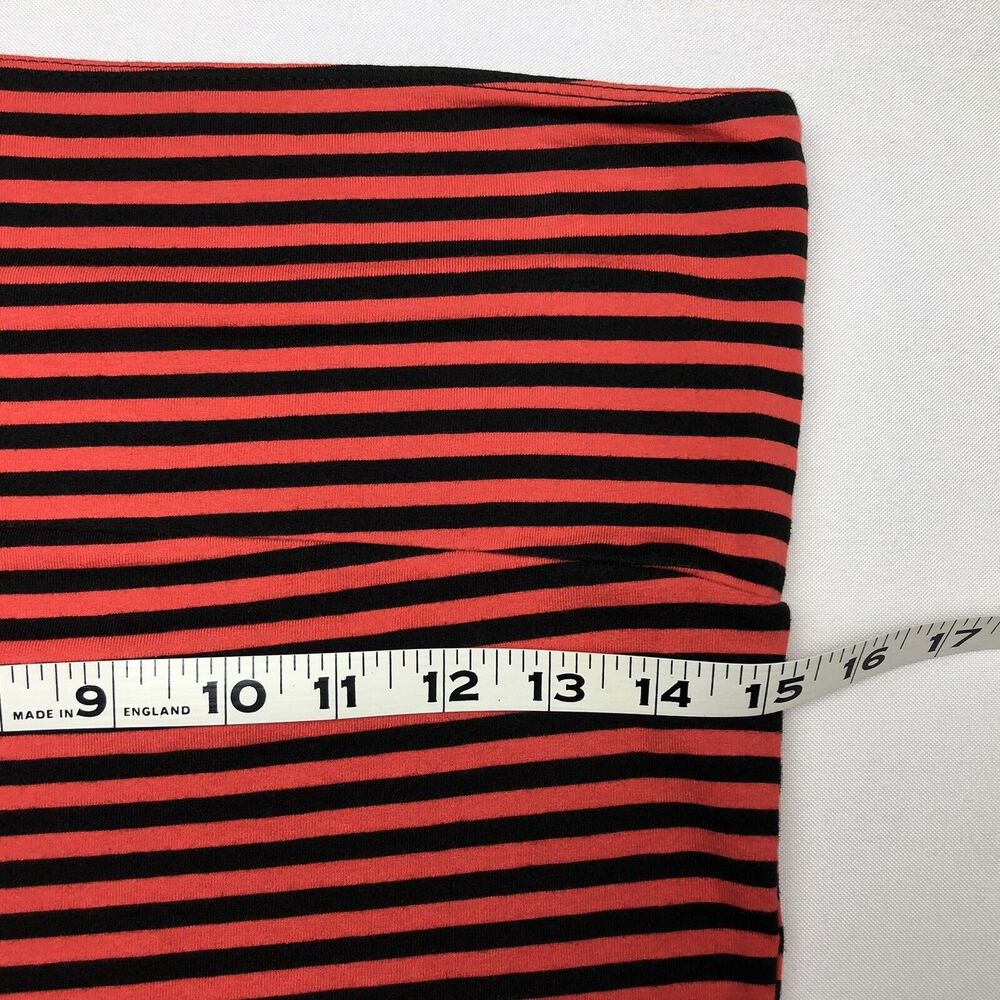 Torrid Pencil Skirt Size 00 Woman 10/12 Red Black Stripe Foldover Stretch Knit - Picture 9 of 9